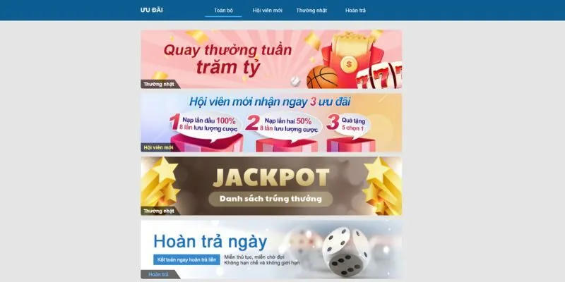 Ưu đãi tân thủ, cashback & thưởng VIP 